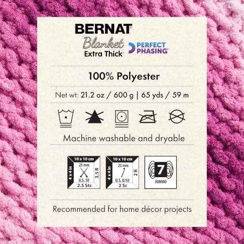 Bernat Blanket Extra Thick Perfect Phasing Chunky Yarn, Purple Sunset