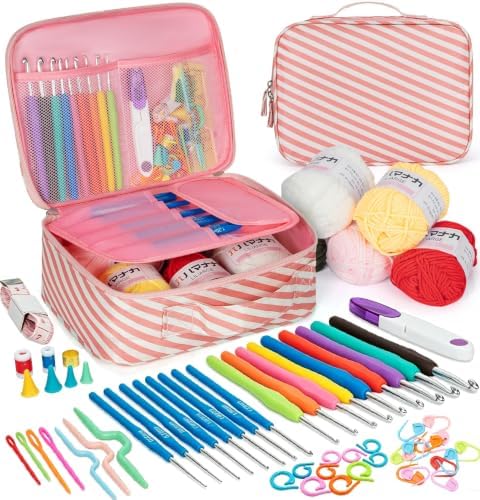 GMAK Crochet Kit for Beginners Adults, All in One Crochet Set Include Yarns