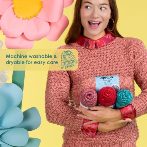 Caron Simply Soft Sunkissed Yarn for Crocheting, Plum Tonal, 3-Pack