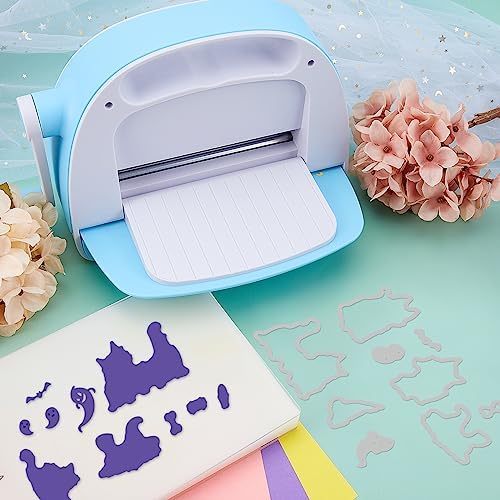 INFUNLY Cat Die and Stamp Set Cat Clear Stamps and Dies for Card Making Ghost Animal Rubber Stamp Black Cat Transparent Silicone Stamps for Crafting Paper Halloween DIY Scrapbooking Decor