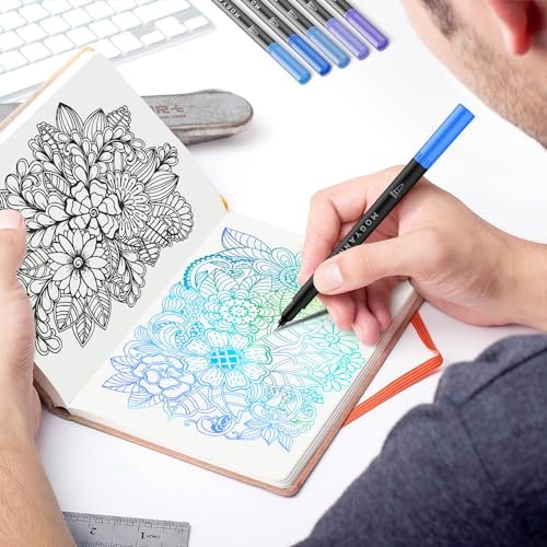 Blue Markers for Coloring, Drawing Pens 12 Pack