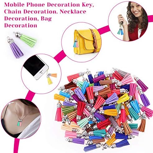 Cridoz 300pcs Tassels for Jewelry Making, Keychain Charms Bulk for Crafts, Resin Keychains, Acrylic Blanks, Bangles Bracelets, Earrings and Jewelry Making