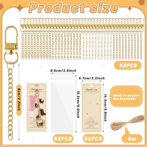 Wurosi 52 Set Lip Gloss Keychain Making Kit with Gift Packaging Supplies