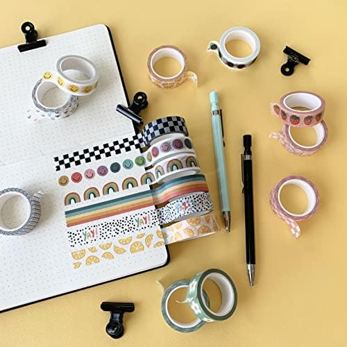 16 Rolls Washi Tape Set for Journaling, Scrapbooking & Decorative Crafts