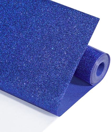 HTVRONT Glitter HTV, 12" x 10ft Royal Blue Glitter HTV Heat Transfer Vinyl