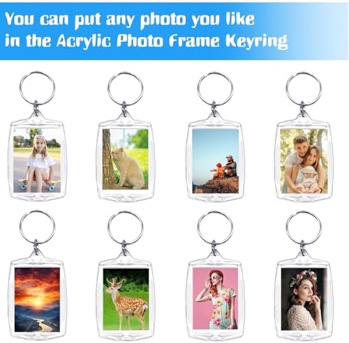 Baaxxango Acrylic Photo Frame Keyring,Clear Picture Keychain as Gift | Picture Insert Blank Keyring,Suit for Artwork,Photocard Holder,DIY Craft