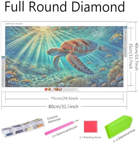 Turtle Underwater Ocean Diamond Painting Kit,Diamond Art kits for Adults