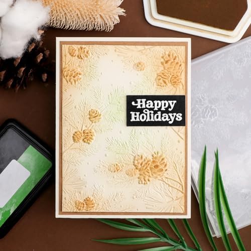 BAOFALI 3D Pine Leaves, Pine Nuts Plastic Embossing Folders for DIY Scrapbooking Photo Album Card Paper Craft Decoration for Card Making,Embossing Template Paper Card Embossing Stencil