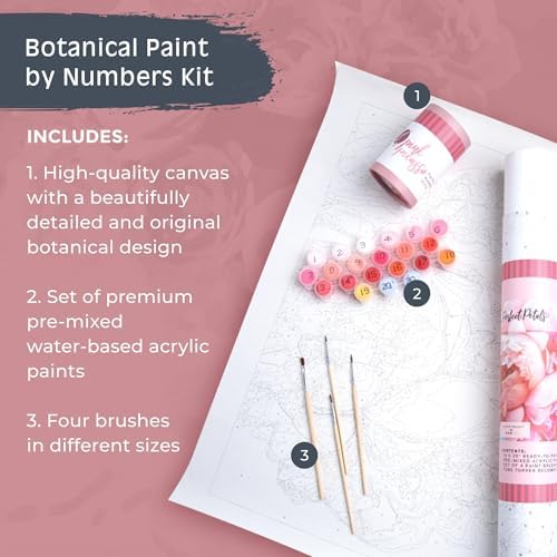 Pink Picasso Paint by Number Kit, for Adults & Teens,16x20, Perfect Petals