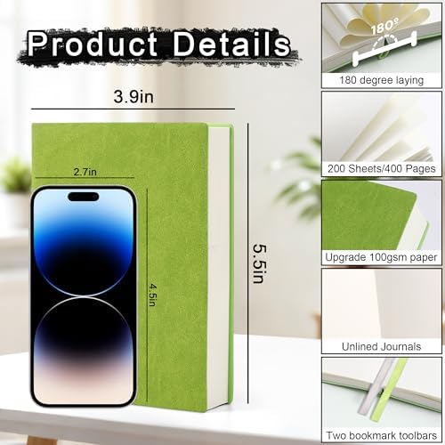 Thick Blank Journal Notebook 400 Pages A6 Unlined Sketchbook