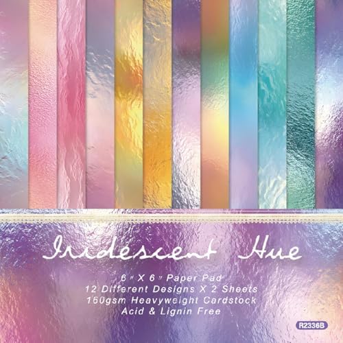 Colorful Macaron Scrapbooking Paper Pad - 24 Sheets 6in Gradient Aesthetic Origami Decor for Collage Decoupage Journals Wrapping Folded Supplies Arts Gift Cardstock DIY Crafts Photo Album