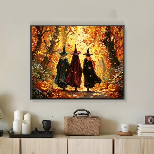 Tabszca Halloween Witch Paint by Numbers Kit for Adults 16 X 20 Inch