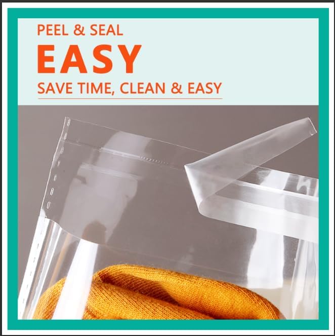 iMailer - 100 Pcs - 6" x 9" Clear Plastic Cellophane Bags - Resealable Self Sealing Cello Bags for A7 A8 A9 Cards & Envelopes, Photo, Prints, Candies
