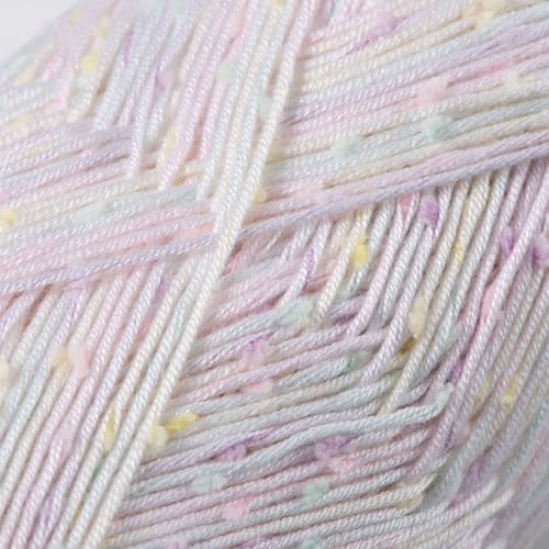 Loops & Threads Flecks Yarn - Yarn for Knitting, Crochet, Weaving, and Arts & Crafts - White, Acrylic Blend, 6.53 oz