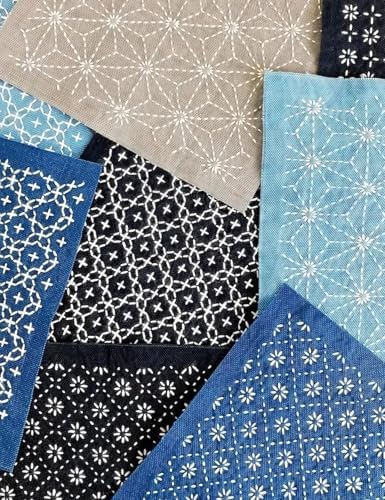 Gezan Sashiko Stencils Plastic Sashiko Template Pattern Geometric Embroidery Stabilizers Drawing Line Template for Hand Quilting Sewing (8)
