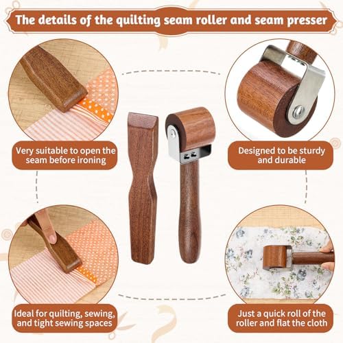 AceOrbit 3 Pcs Wooden Clapper Sewing Quilting Tool Set, Starter Set