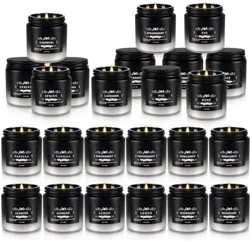 Scented Candles Set - 24 Pack Black&White Men Candles for Home Scented, 3.5 oz, Aromatherapy Soy Candle Gifts Set for Men, Birthday, Valentine, Anniversary, June Holiday Present for Him, Dad, Husband