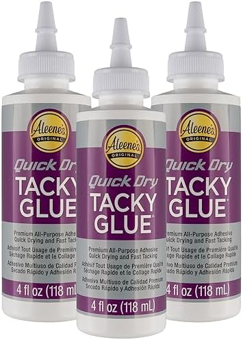 All-Purpose Tacky Glue – Premium Adhesive for Crafts, Jewelry, and Household Repairs – Quick Dry 4 Oz. (3 Bottles)