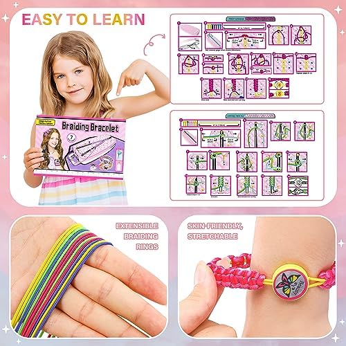 Friendship Bracelet Making Kit for Girls Ages 6-12, DIY Jewelry Craft Toy