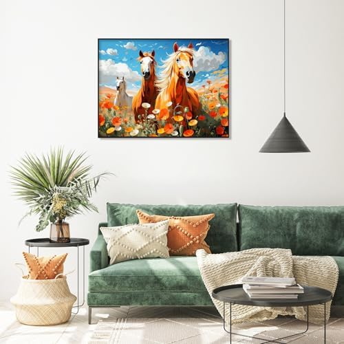Diamond Art Kits for Adults, Horses Diamond Painting Kit, 12 x 16 Inch