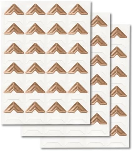 GOONAVI 15 Sheets 360 Pcs Acid-Free Photo Corners, Self-Adhesive Mounting for Wedding Scrapbook Supplies, DIY Photo Album, Journal, Guest Book, Memory Book (Rose)