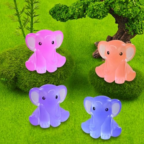 Cute Tiny Elephant Shape Resin Silicone Mold Micro Dollhouse Animal Epoxy Casting Mold for DIY Resin Art Fairy Garden Miniatures Landscape Crafts Decor