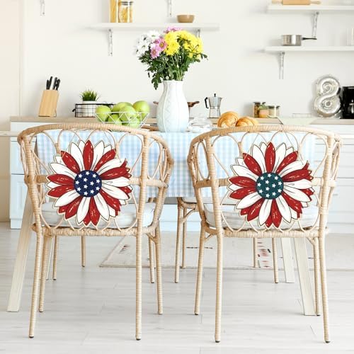 Large 12" Wooden Spring Ornaments to Paint Star Crafts, DIY Blank Unfinished 4th of July Door Sign Wreaths for Front Door Plaque 250th Anniversary Hanging Patriotic Day Independence Day Decorations
