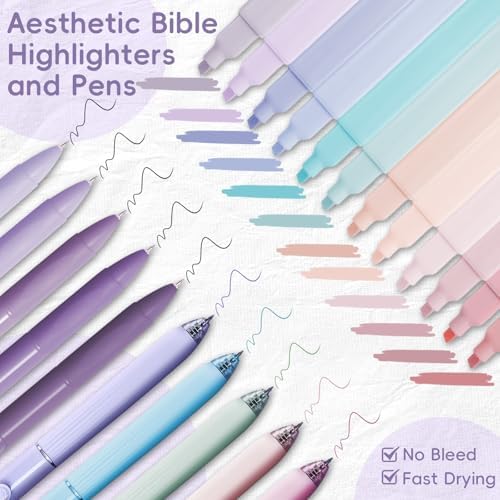 XKDOUS 50 Bible Study Supplies Journaling Kit with Journal and Case, Purple