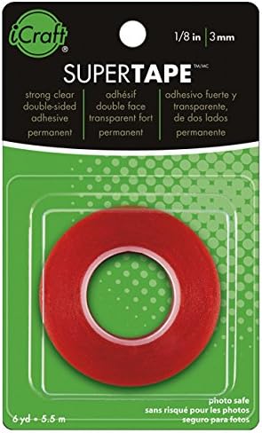 iCraft SuperTape Strong Double Sided Permanent Double-sided Adhesive 1/8" x 6 yards Clear