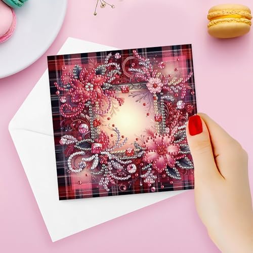 MaiYiYi 6 Pack DIY Flower Diamond Art Greeting Cards Kit