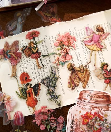Flower Eves Stickers Pack 80PCS, Aesthetic Decals Vinyl Waterproof Retro Vintage Forest Stickers for Adults Teens Journal, Water Bottles, Scrapbooking, Card Making, Laptop, Notebook, Calendars