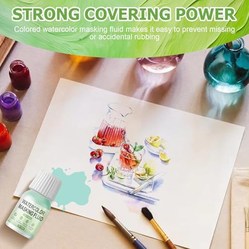 WANJAO Blue Masking Fluid for Watercolor Painting, Fast Drying Easy Peel