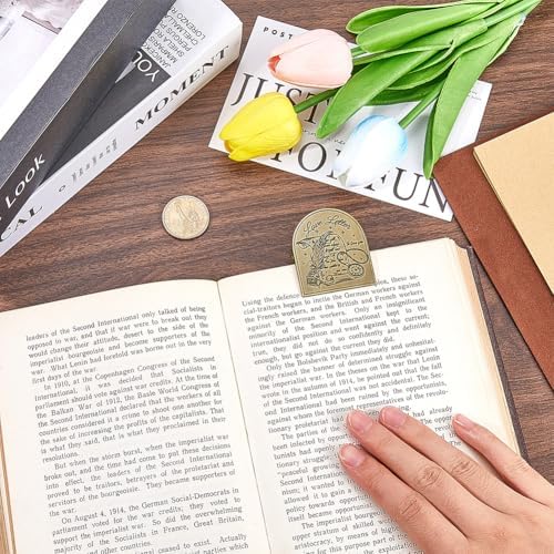 CRASPIRE Travelers Journal Clip Vintage Alloy Antique Bronze Metal Book Pen Page Decorative Bill Binder Holder Clips for TN Travelers Art Journaling Reading Decoration Accessories