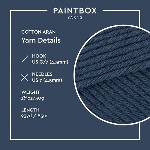 Paintbox Yarns 100% Cotton Aran Yarn 1.76oz / 50g, 93yds / 85m
