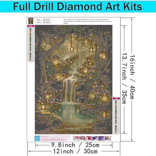WNPOKN Firefly Forest Diamond Art Kits for Adults 12 x16inch