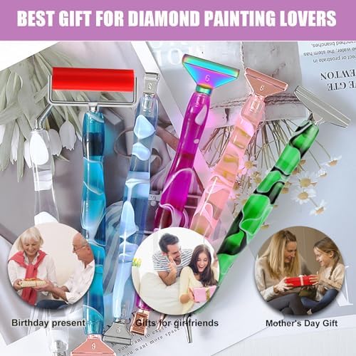 Diamond Painting Pens, “Classic Wax Stylus” Diamond Art Pen, Gem Painting Tools Accessories, Gem Art Pen with Metal Tips for 5D Craft Nail