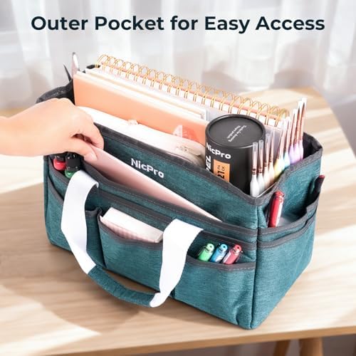 Nicpro Craft Art Bag, Art Tote Bag with Multiple Pockets for Supply Storage