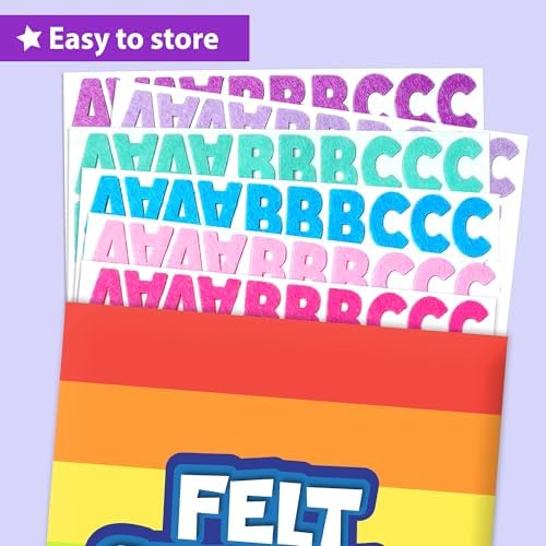 KRAFUN 500+ Felt Letter Stickers for Kids Ages 3+ | Alphabet Set