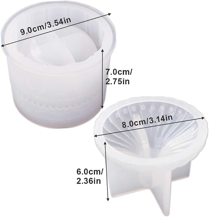 Resin Jar Mold with Lid Silicone Box Mold for Epoxy Resin Casting DIY Storage Bottle Jewelry Trinket Container Candle Holder Flower Pot Resin Crafts Kits Home Decor Gift