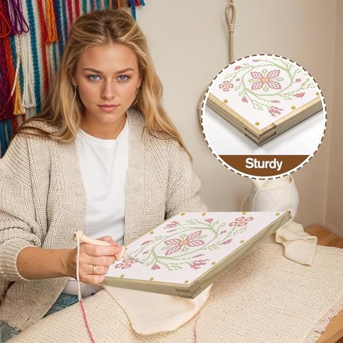 28 Pcs Needlepoint Stretcher Bars for Needlework, 7 Length Size Wood Canvas Frames Kits, Embroidery Oil Painting Posters Art Supplies (6/8/10/12/14/16/20inch)