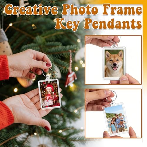 Baaxxango Acrylic Photo Frame Keyring,Clear Picture Keychain as Gift | Picture Insert Blank Keyring,Suit for Artwork,Photocard Holder,DIY Craft