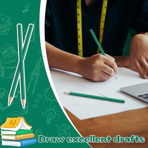 120 Pack Bulk Green Colored Pencils for Kids, Pre-sharpened Art Pencils Back to School Supplies Set, Drawing Sketching Pencils for Students, Teachers, Classroom