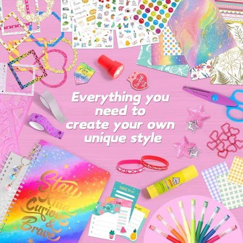 ADUSRIZ 2-Pack DIY Journal Kit for Girls, Journal Set with Stickers, Birthday Gifts for Teen Girls, Decorate Your Planner/Organizer, Journaling Arts Craft Kit, Ideal Gifts for 8-12 13 14 Year Old Girl