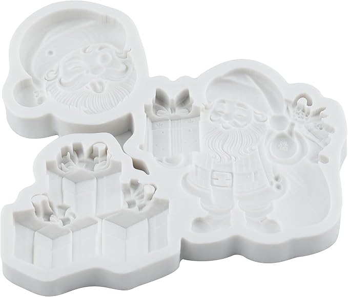 Christmas Santa Polymer Clay Mold Santa Claus Present Silicone Mold