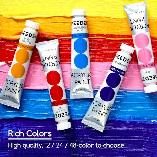 MEEDEN Beginners Acrylic Paint Set: 12 Colors 12ml/0.41 fl oz