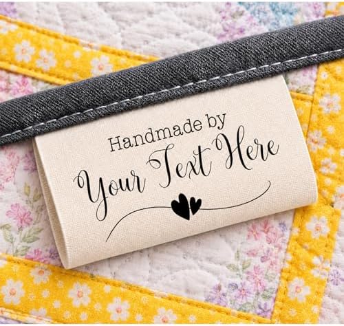 Custom Cotton Tags for Handmade Items, Personalized Sewing Labels for Quilting & Knitting, Handmade & Crafts, Clothing Name Tags with Logo, 100% Cotton, Machine Washable, 40×50mm (Cotton Tag)
