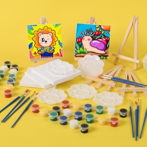 ESRICH 5 Set Canvas Painting Kit, Mini Acrylic Paint Set