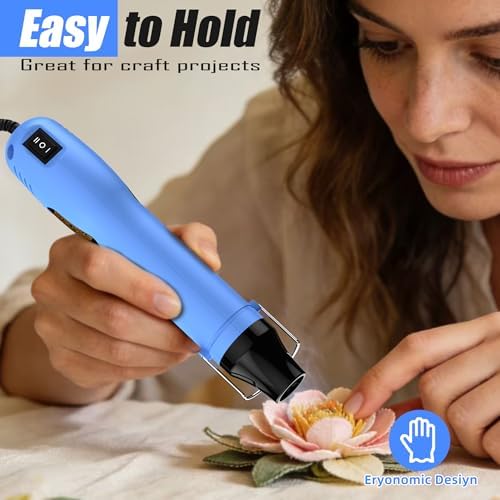Mini Heat Gun, 2-Temp Settings Portable Hot Air Gun for Crafts, Shrink Tubing & DIY