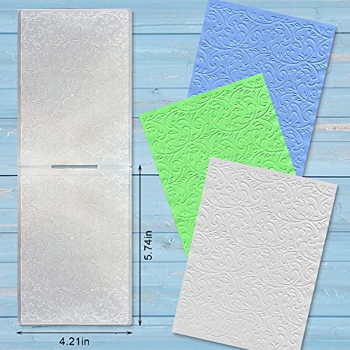ALIBBON Lace Leaves Background Plastic Embossing Folders for Card Making, Vine Background Embossing Folders for DIY Scrapbooking, Flower Frame Folders for Paper Craft Photo Album Decorations