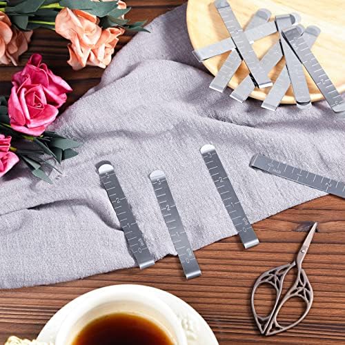 Cindeer 20 Pcs Sewing Clips Stainless Steel Hemming Clips Metal Hemming Tool 3 Inches with Measurements for Fabric Quilting Pinning and Marking Accessories